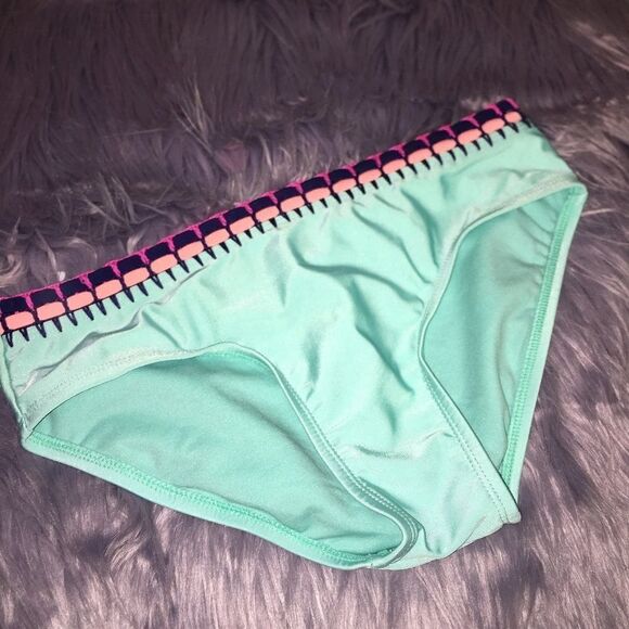 Justice Teal and Pink Bathing Suit Bottoms 14 - Picture 1 of 5